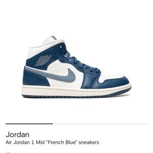 Jordan Air 1 Mid Blue and White Sneakers